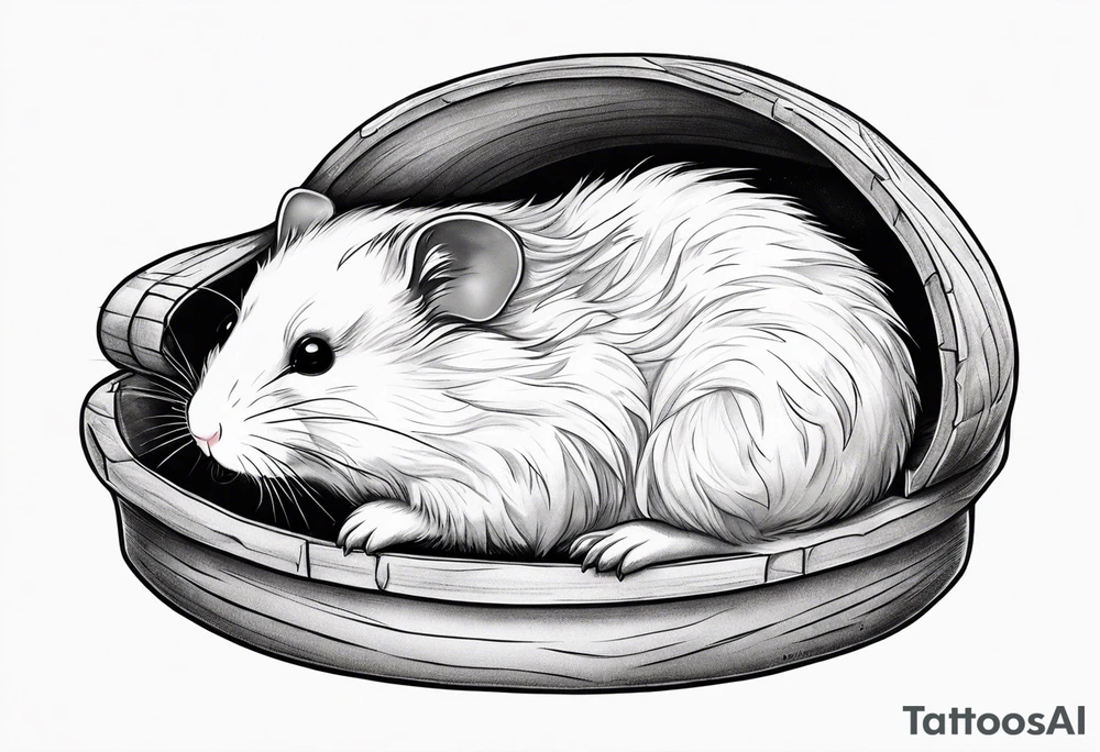 A hamster sleeping in his bed tattoo idea