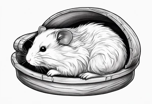 A hamster sleeping in his bed tattoo idea