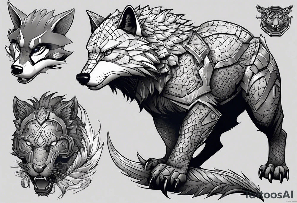 I want to change Avengers characters with animals. Hulk will be Badger, Thor will be Alpha Grey Wolf, Captain America will be Bull, Iron Man will be Canary, Black Widow will be Axolotl, Hawk Eye will be Sudan Plated Lizard and Nick Fury will be Cat tattoo idea