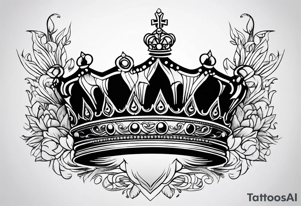 Crown with gemini symbol tattoo idea