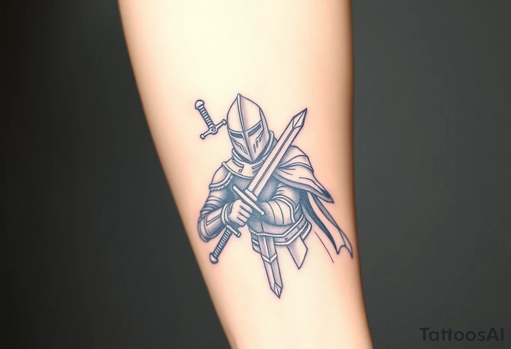 power full 
knight with sword tattoo idea