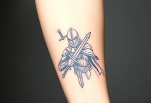 power full 
knight with sword tattoo idea