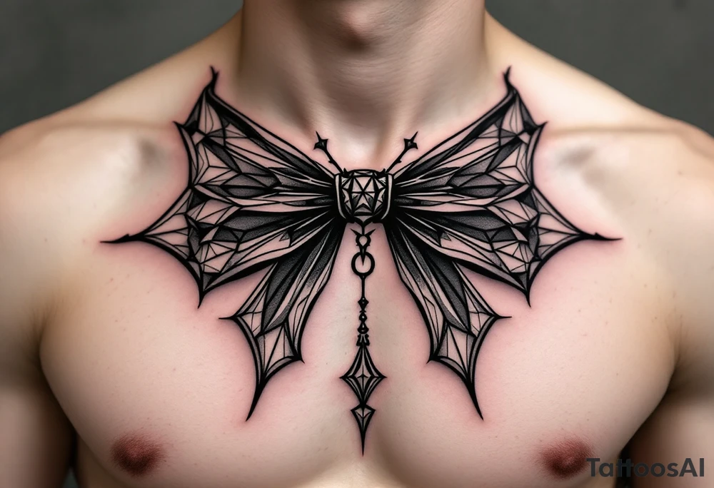 A Gothic looking bow tie tattoo idea