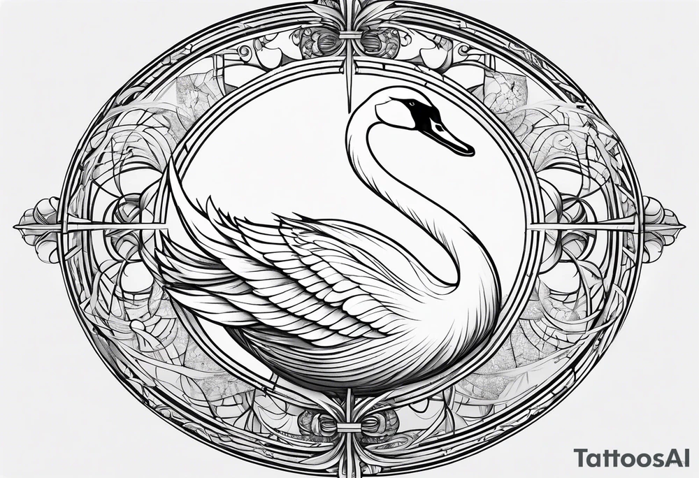 Dol Amroth Swan proportionate to golden ratio tattoo idea