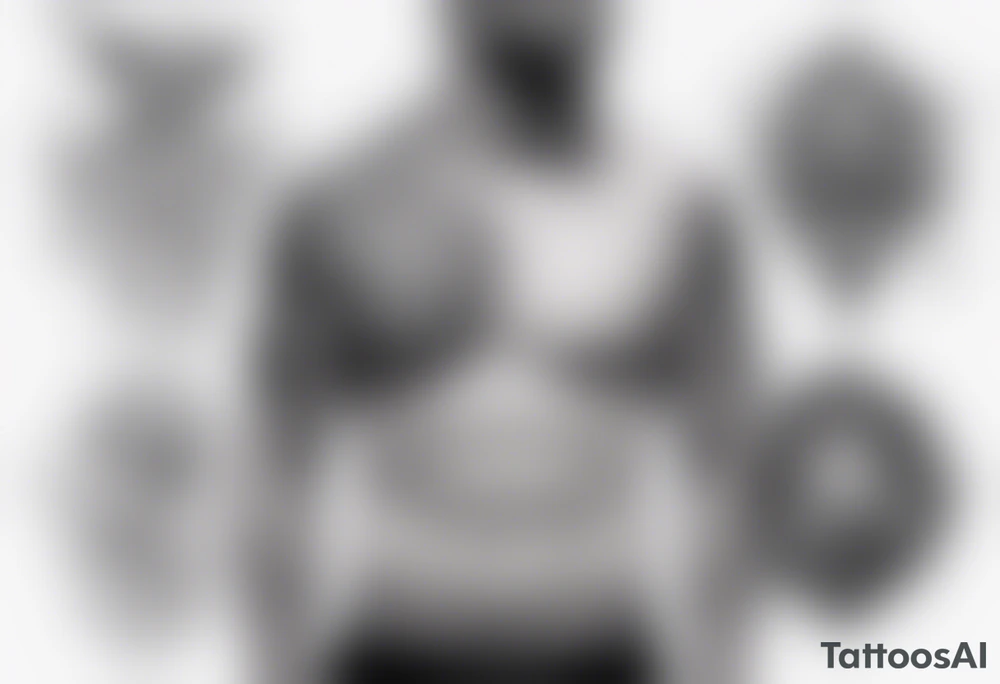 a chest tattoo starting at the left pec going onto the shoulder and bicep.  lots of black tattoo idea