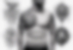 a chest tattoo starting at the left pec going onto the shoulder and bicep.  lots of black tattoo idea