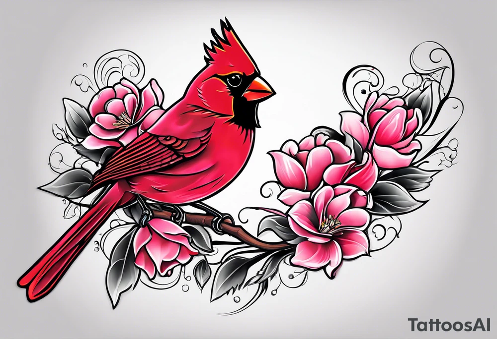 Breast cancer ribbon, cardinals. tattoo idea