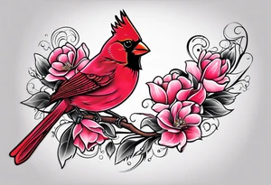 Breast cancer ribbon, cardinals. tattoo idea