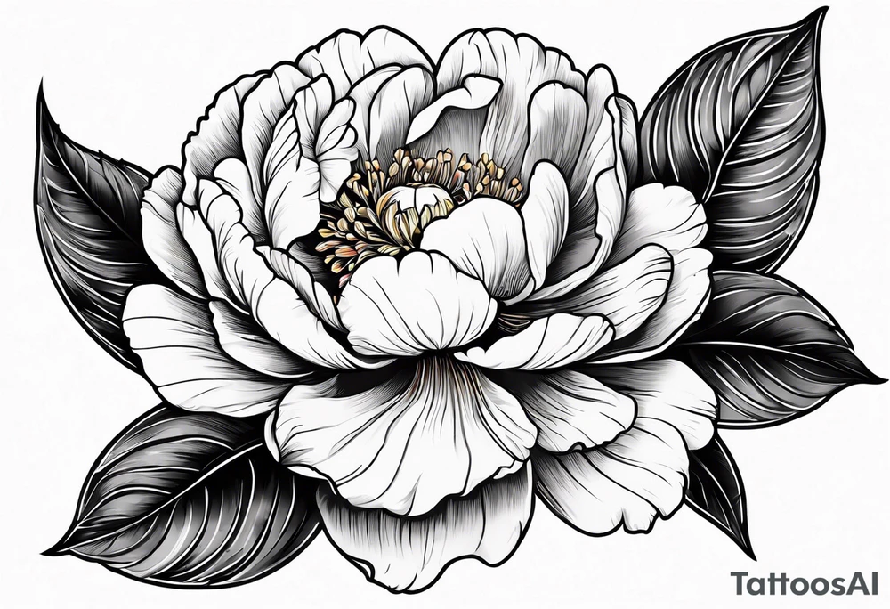 neon floral peonie clip art tattoo idea