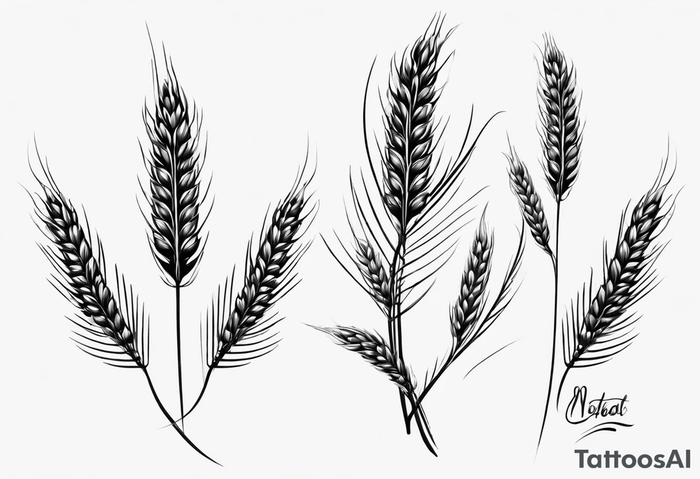 need a shape of a wheat spike and inside it write
(ستملأ الوادي سنابل…) tattoo idea