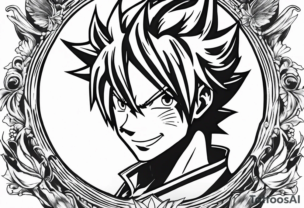 The logo itself of the anime show Fairy Tail that is essentially a fairy with a tail tattoo idea