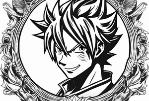 The logo itself of the anime show Fairy Tail that is essentially a fairy with a tail tattoo idea