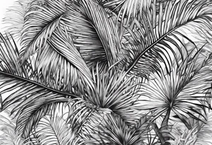 palm tree but swap leaves with human palms tattoo idea