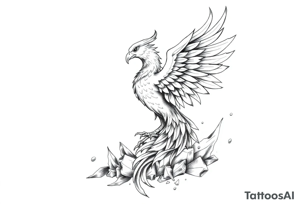 Phoenix rising from the ashes tattoo idea