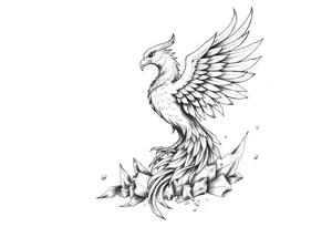 Phoenix rising from the ashes tattoo idea