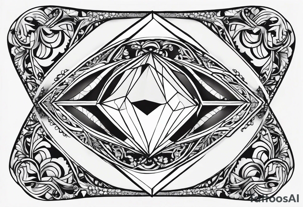 simple Dimond shape split in two halves tattoo idea