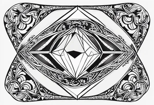simple Dimond shape split in two halves tattoo idea