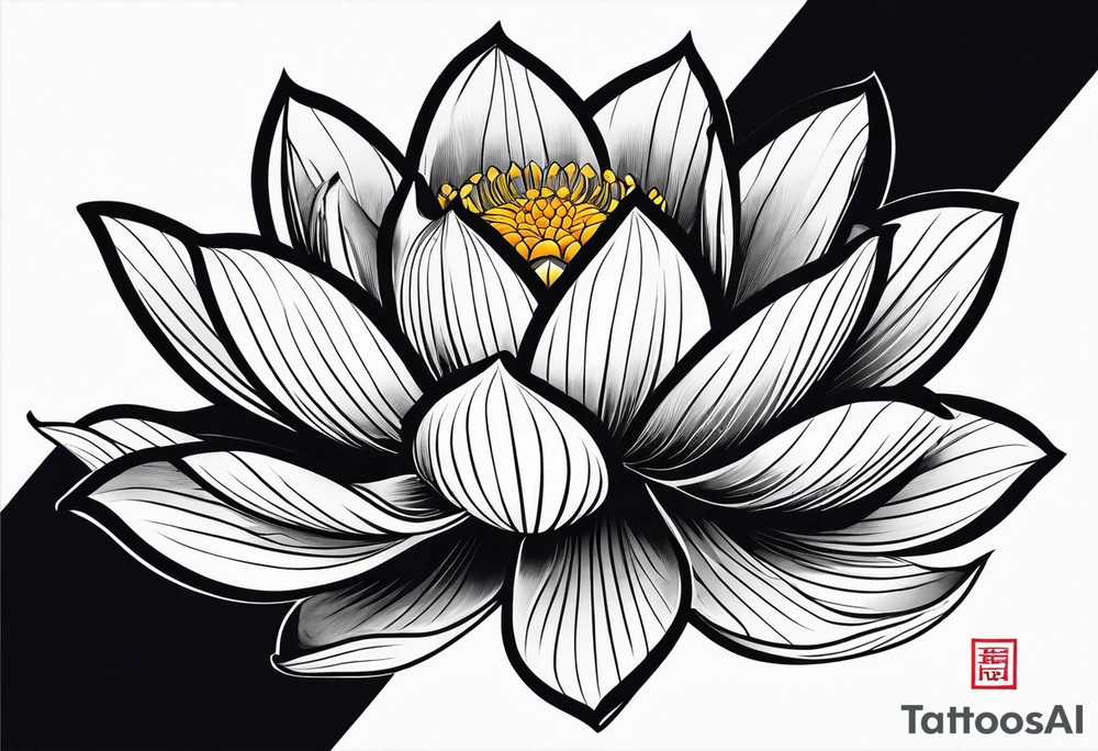 lotus flower in japanese tattoo style facing me tattoo idea