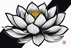 lotus flower in japanese tattoo style facing me tattoo idea
