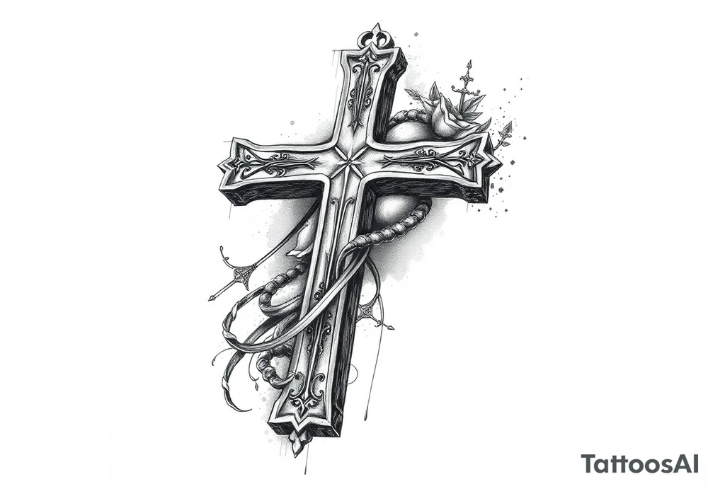 Arm cross tattoo idea