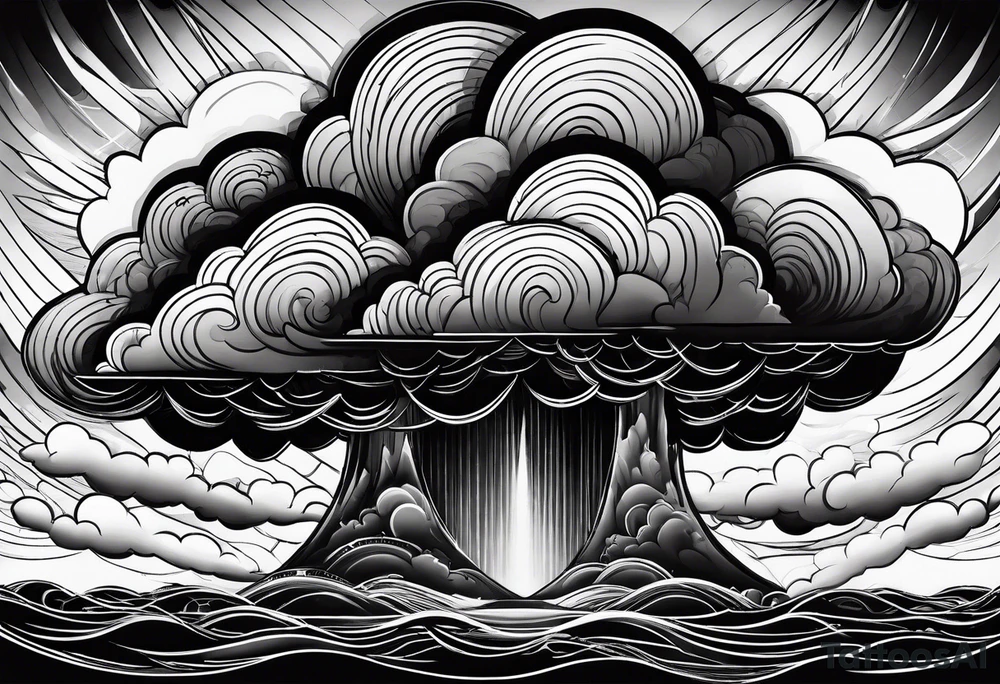 Heavy dark storm clouds tattoo idea