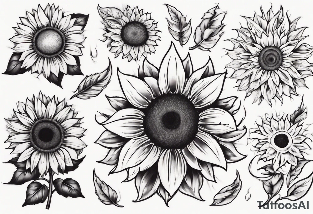combining E and H with a sunflower tattoo idea