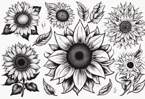 combining E and H with a sunflower tattoo idea
