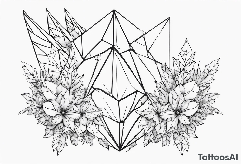 Crystal cluster with fairies tattoo idea