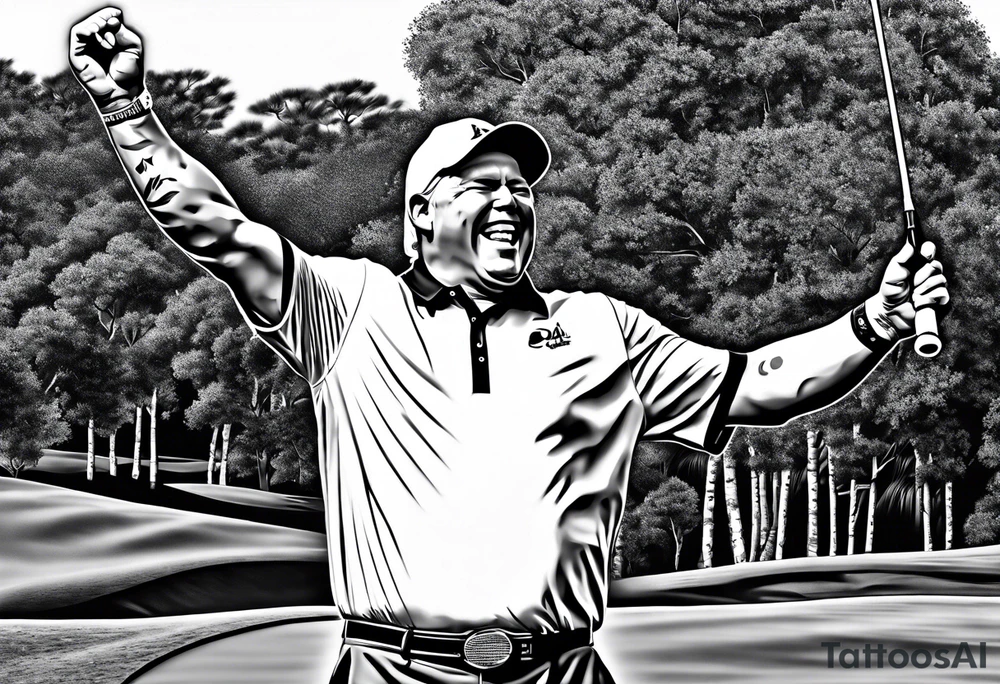 Professional golfer John Daly celebrating winning the Masters in Augusta, GA. tattoo idea