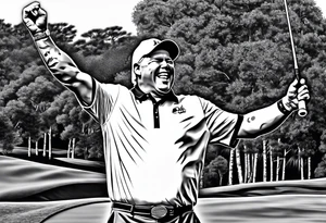 Professional golfer John Daly celebrating winning the Masters in Augusta, GA. tattoo idea