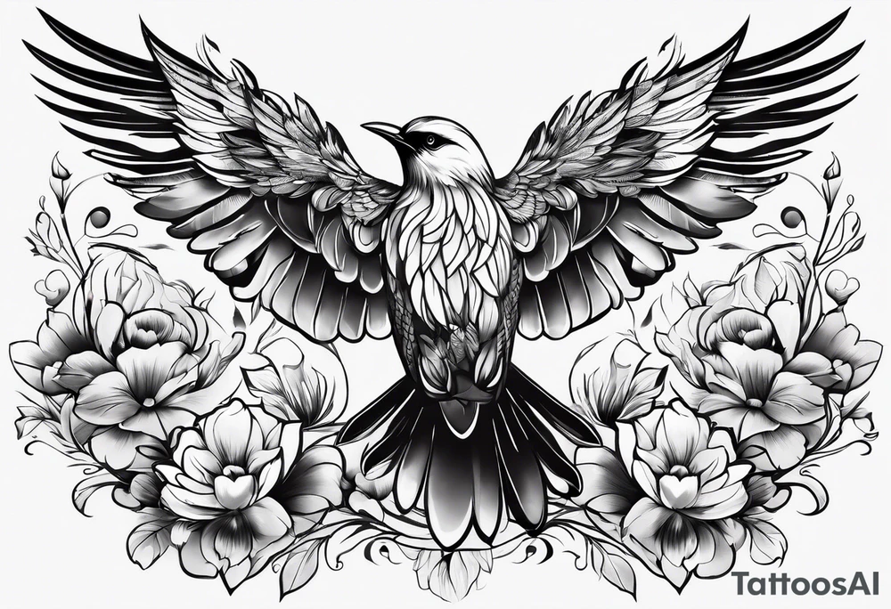 Shadow birds half sleeve tattoo idea