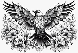 Shadow birds half sleeve tattoo idea