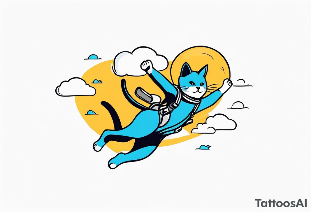 a cat going skydiving tattoo idea