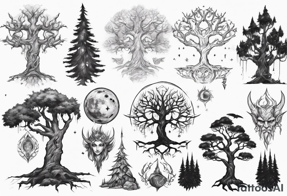 night elf tree tattoo idea