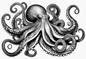 Octopus around lower leg tattoo idea