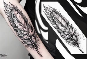 forearm tattoo
angel feather including a stylish rose with first name Isa encrypted tattoo idea