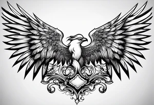 The word Glenn on a banner with angel wings tattoo idea