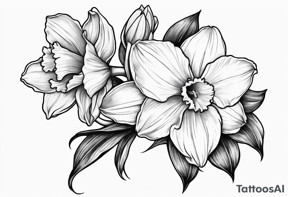 Daffodil birth flower chain tattoo idea
