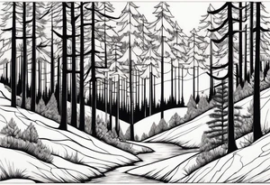 Pine Forest tattoo idea