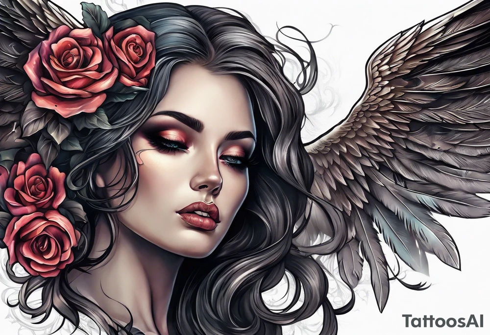 portrait of the biblical angel of death tattoo idea