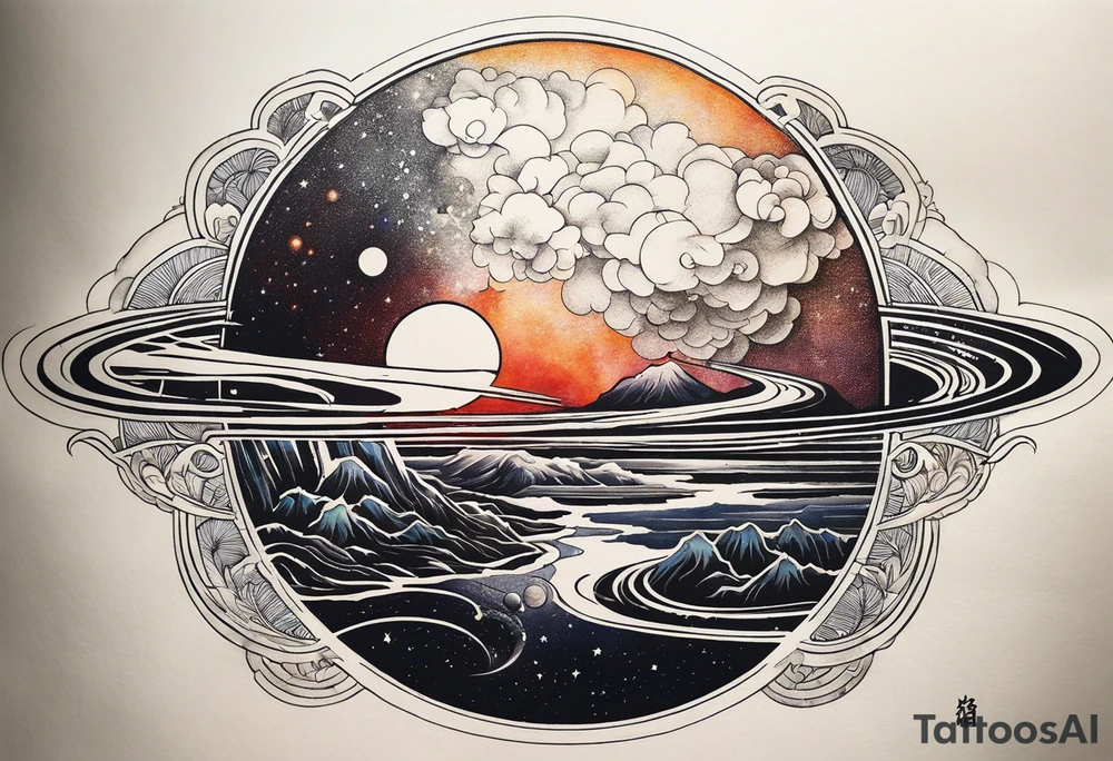 Man,solar, planet space tattoo idea