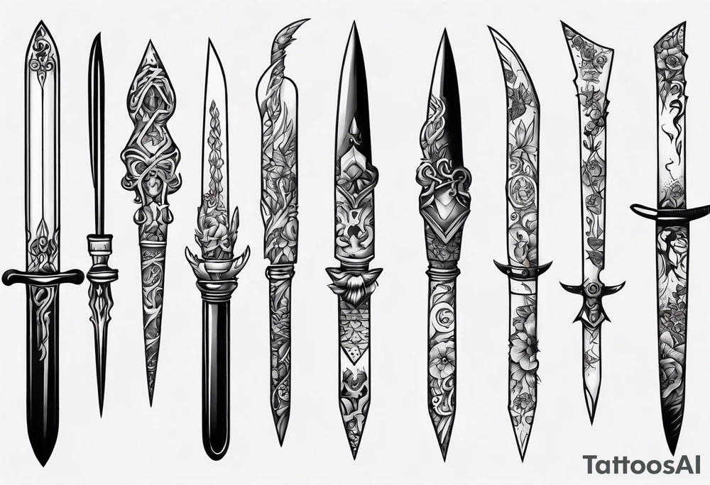 Stiletto knife tattoo idea