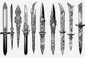 Stiletto knife tattoo idea