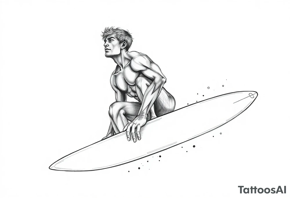 silver surfer on his board looking over in deep thought as he is in the sky tattoo idea