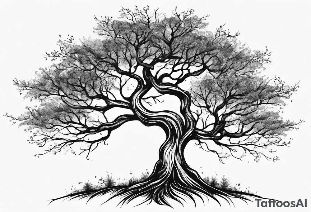 Simple tree without leaves tattoo idea