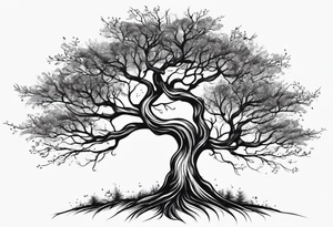 Simple tree without leaves tattoo idea