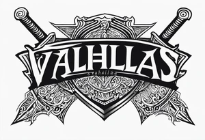 Valhalla Stairs sword shield tattoo idea