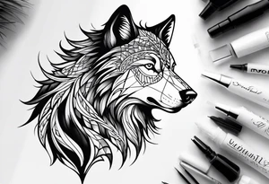 Spiritual wolf tattoo idea