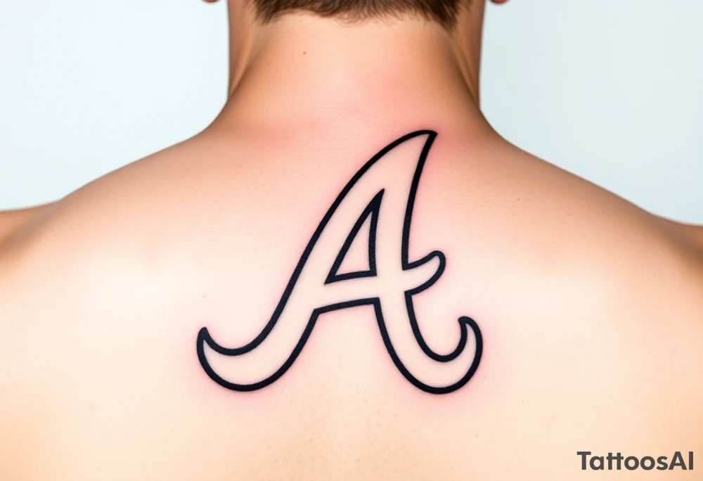Atlanta Braves letter logo “A” with 3D skyline incorporated in the letter tattoo idea