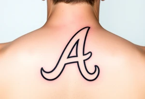 Atlanta Braves letter logo “A” with 3D skyline incorporated in the letter tattoo idea